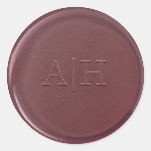 Monogram Mulberic Wax Siegel Sticker (Vorderseite)