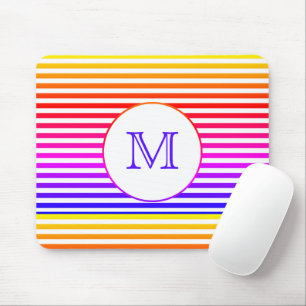 Monogram Multicolor Streifen Personalisiert Mousepad
