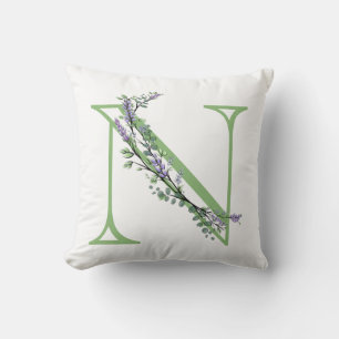 Monogram N Lavendel Eucalyptus Kissen