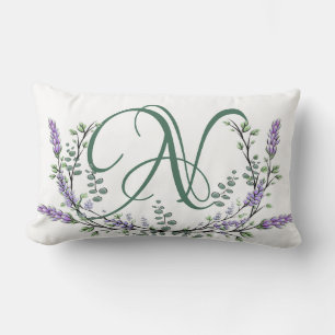 Monogram N Lavendel Eucalyptus Lendenkissen