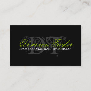 Monogram Nail Techncian Business Cards Terminkarte