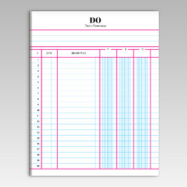 Monogram Name Accounting Ledger Paper Notepad Notizblock