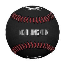 Monogram Name Black Modern Baseball