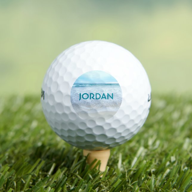 Monogram Name California Beach Coastal Ocean Foto Golfball (Insitu T-Shirt)