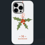 Monogram Name Christmas Holly Winter Floral Case-Mate iPhone 14 Pro Max Hülle<br><div class="desc">Monogram Name Christmas Holly Winter Floral iPhone Smartphone Case bietet eine heilige Dekoration in rot und grün mit Ihrem personalisierten Namen und Monogramm in elegantem roten Skript unten. Personalisieren Sie den Text durch Bearbeiten in den bereitgestellten Textfeldern. Perfekt zum Geburtstag, Weihnachten, Muttertag, beste Freunde und vieles mehr. Entworfen von ©Evco...</div>