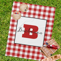 Monogram Name Classic Red Picnic