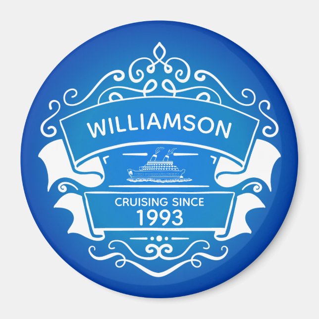 Monogram Name Cruse Ship Cabin Door Finder Magnet (Vorne)