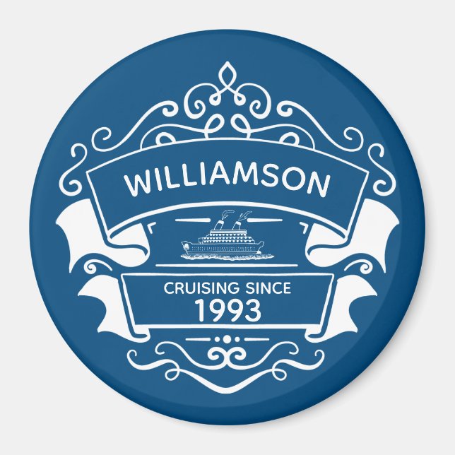 Monogram Name Cruse Ship Kabine Door Finder Magnet (Vorne)