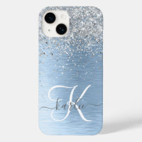 Monogram, Name des blauen, gebürsteten Metalls Sil