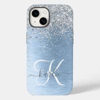 Monogram, Name des blauen, gebürsteten Metalls Sil