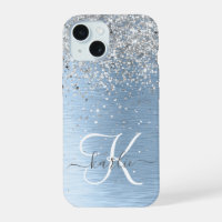 Monogram, Name des blauen, gebürsteten Metalls Sil