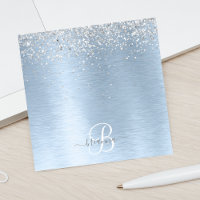Monogram, Name des blauen, gebürsteten Metalls Sil