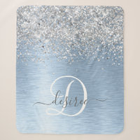 Monogram, Name des blauen, gebürsteten Metalls Sil