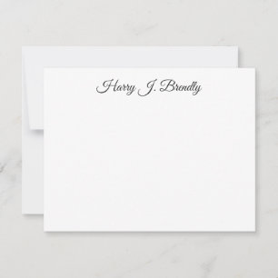Monogram Name Elegant Minimal flache Notizkarte Mitteilungskarte