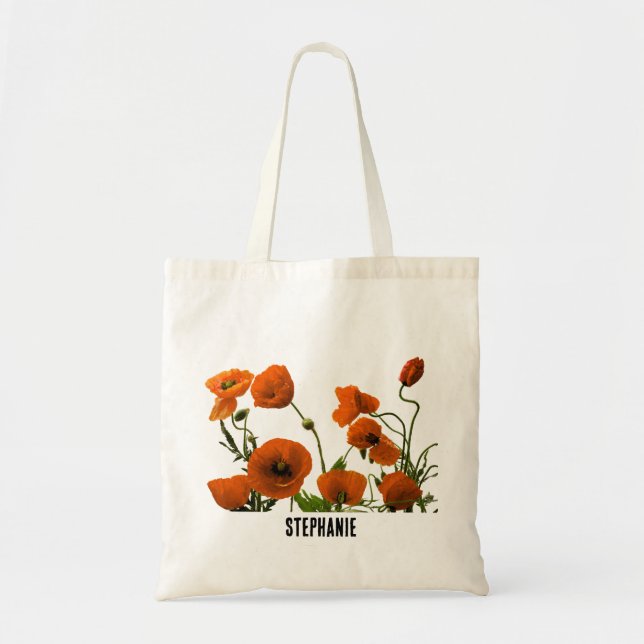 Monogram Name Floral Bridesmaid Hochzeitsgeschenk  Tragetasche (Vorne)