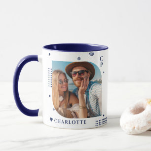 Monogram Name Foto Trendy Simple Modern Tasse