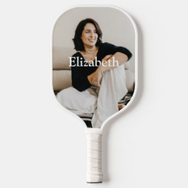 Monogram Name Foto Trendy Stylish Women Men Men Pickleball Schläger