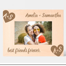 Monogram Name Friends Custom Wood Frames Geätzte Rahmen