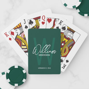 Monogram&Name für personalisierte Script-Trauzeuge Spielkarten