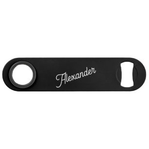 Monogram Name Modern Black Speed Flaschenöffner