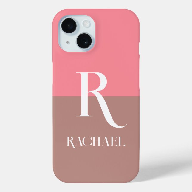 Monogram Name Modern Stilvoll Case-Mate iPhone Hülle (Rückseite)