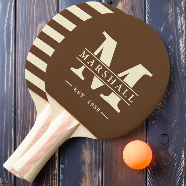 Monogram & Name Overlay Polo Deep Forest Brown Tischtennis Schläger (Von Creator hochgeladen)