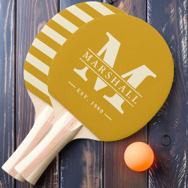 Monogram & Name Overlay Polo Golden Ochre Tischtennis Schläger