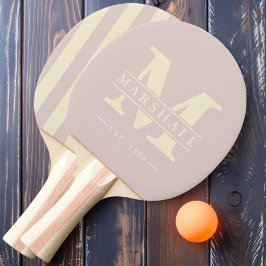 Monogram & Name Overlay Polo Stripe Lavender Kiss Tischtennis Schläger