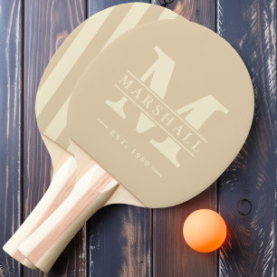 Monogram & Name Overlay Polo Striping Sand Dune Tischtennis Schläger