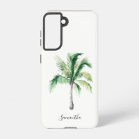 Monogram Name Palm Tree Coastal Personalisiert