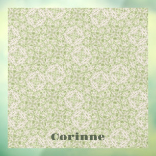 Monogram Name Sage Green Pattern Fensteraufkleber