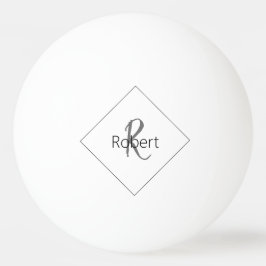 Monogram Name Simple Modern Minimalistisch White B Tischtennisball