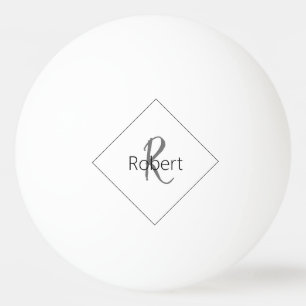 Monogram Name Simple Modern Minimalistisch White B Tischtennisball