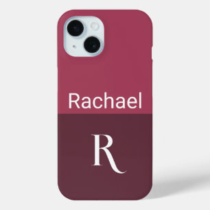 Monogram Name Stilish Burgundy Case-Mate iPhone Hülle