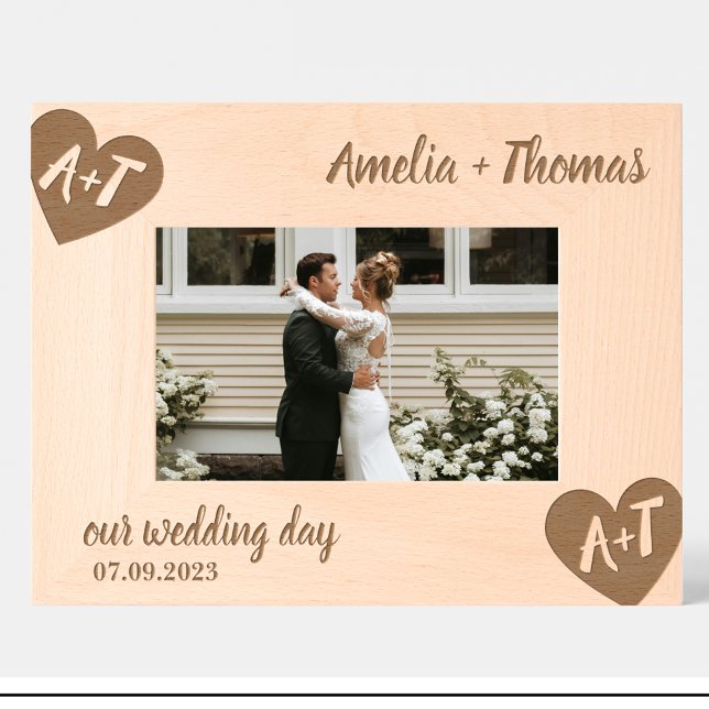 Monogram Name Wedding Custom Wood Frames Geätzte Rahmen (Von Creator hochgeladen)