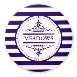 Monogram Navy Blue Elegant Nautical Keramik Knob Keramikknauf