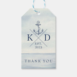 Monogram Navy Blue Nautical Anchor Vielen Dank Ges Geschenkanhänger