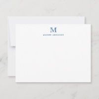 Monogram Navy Blue Simple Classic Formal Elegant