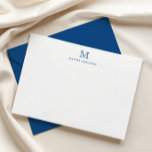 Monogram Navy Blue Simple Classic Formal Elegant Mitteilungskarte<br><div class="desc">Monogram Navy Blue Simple Classic Formal Elegante Note Card</div>