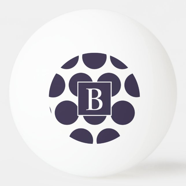 Monogram Navy Polka Dot Ping Pong Ball Tischtennisball (Vorderseite)