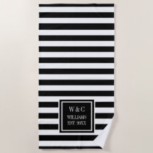 Monogram Navy Schwarz-weiß Strip