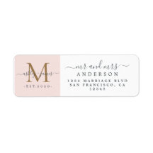 Monogram, neu verheiratet, Rücksendeadresse