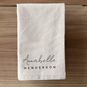 Monogram Neutral Modern Minimalist Stylish Handtuch