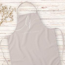Monogram Neutral Moderne Minimalistisch Dusty Rose Schürze