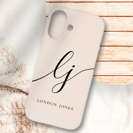 Monogram Neutral Moderner Minimalistischer Stilpin iPhone 16 Hülle