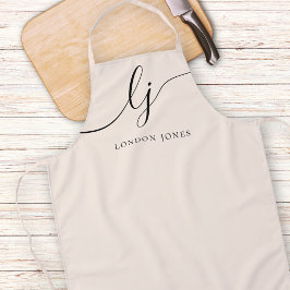 Monogram Neutral Moderner Minimalistischer Stilpin Schürze