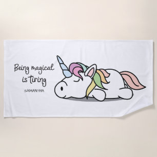 Monogram Niedlich Funny Unicorn Strandtuch