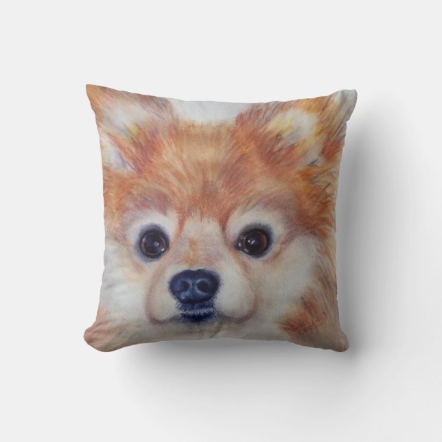 MONOGRAM NIEDLICH GOLDEN SPITZ KISSEN (Vorderseite)