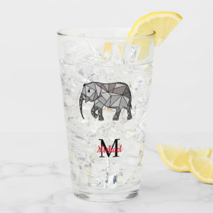 Monogram Niedlich Graphics Elephant Personalisiert Glas