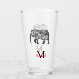 Monogram Niedlich Graphics Elephant Personalisiert Glas
